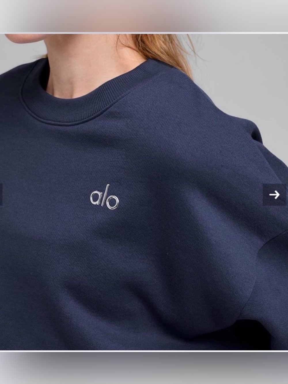 ALO Yoga Accolade Crewneck Pullover Sweatshirt nwt navy blue L - Picture 5 of 8